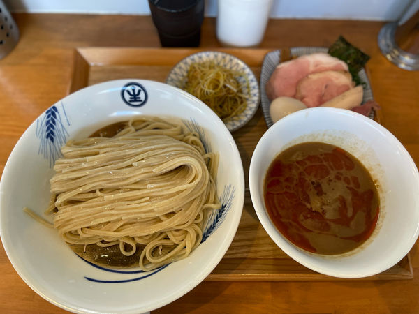 「特製濃厚つけそば＋辛味＋辛味ネギ」@中華蕎麦 生るの写真