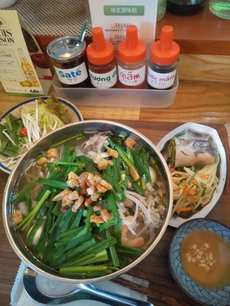 「フーティウ ヌック(汁あり)セット980円」@バインセオ サイゴン屋台 恵比寿店の写真