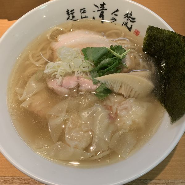 「海老ワンタン淡麗鶏塩そば　950円」@麺匠 清兵衛の写真