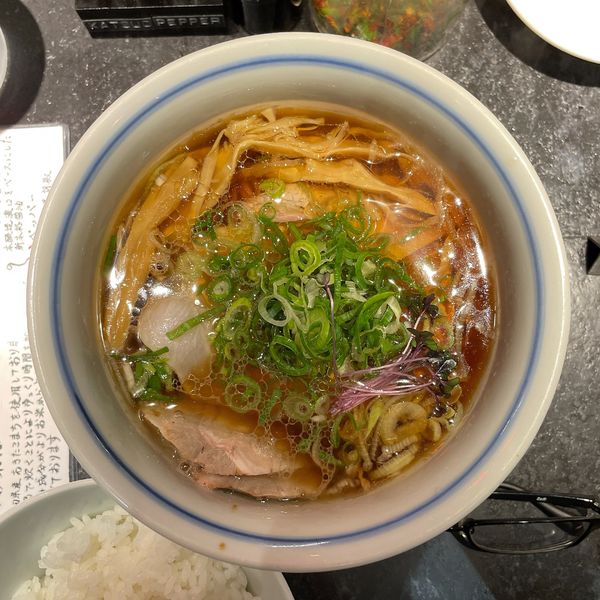 「REGULAR（醤油ラーメン）細麺小盛九条ねぎ大盛＋白飯並盛」@駄目な隣人の写真
