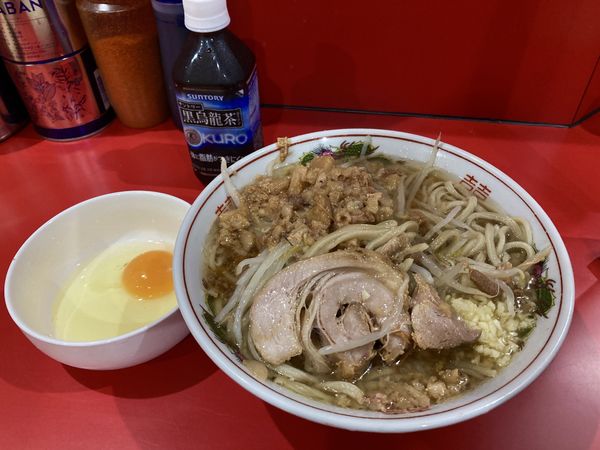 「小＋生たまご」@ラーメン二郎 千葉店の写真