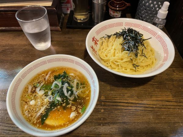 「つけ麺(650円)+水餃子(250円)」@中華そば 光来の写真