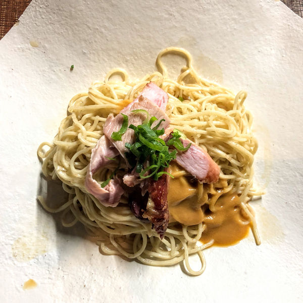 「限定替玉あん肝のソース350円」@芛堂寺の写真