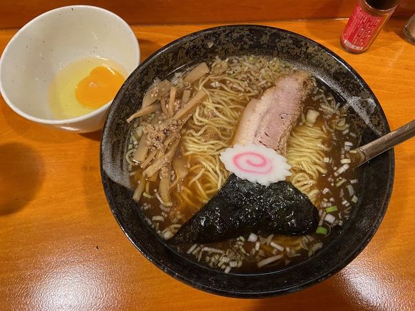 「「中華そば＋生卵」」@中華そば はな田の写真