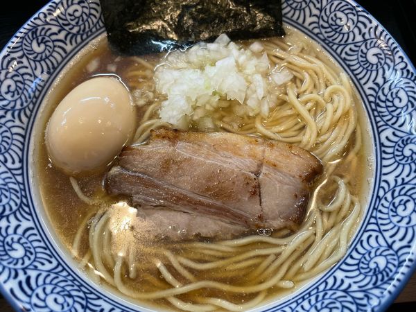 「味玉淡麗煮干しそば(醤油)1,000円」@中華蕎麦 福はらの写真