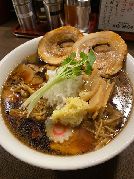 「きのこ肉そば」@肉そば総本山 神保町 けいすけの写真