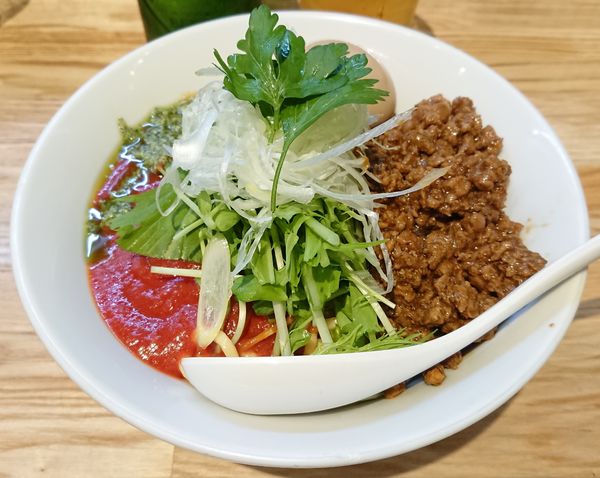 「【限定】坦々パスタ＋味玉＋HEARTLAND」@らーめん 改の写真