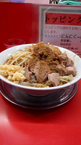 「ラーメン大750円麺700gニンニク魚粉」@麺でる 戸越店の写真