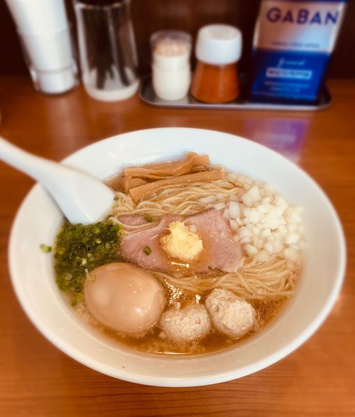 「背脂生姜ラーメン（￥850）＋味玉（￥100）」@中華そば 七麺鳥の写真