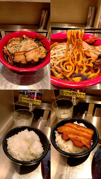 「『BLACKらーめんセット(¥890)』のライス中盛…」@麺創研 紅 BLACKの写真