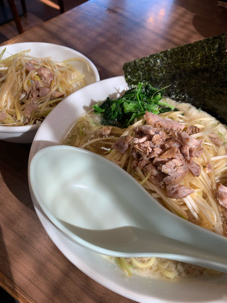 「ネギラーメン　小　ネギ丼」@ラーメンショップ 糸魚川店の写真