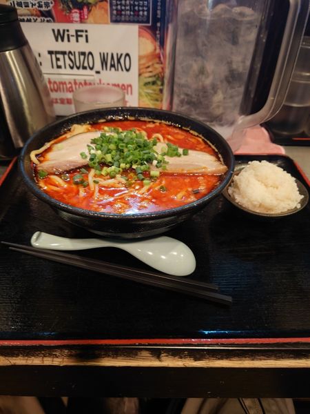 「辛豚湯麺」@つけめん てつ蔵 和光市店の写真