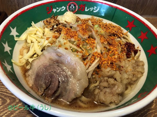 「スープまぜそば並(780円)」@ジャンクガレッジ 東大宮店の写真