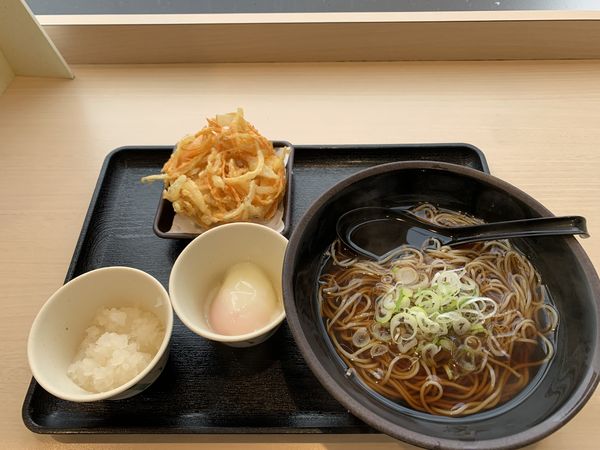 「朝そば（鬼おろし）370円＋温泉玉子無料券」@ゆで太郎 馬橋店の写真