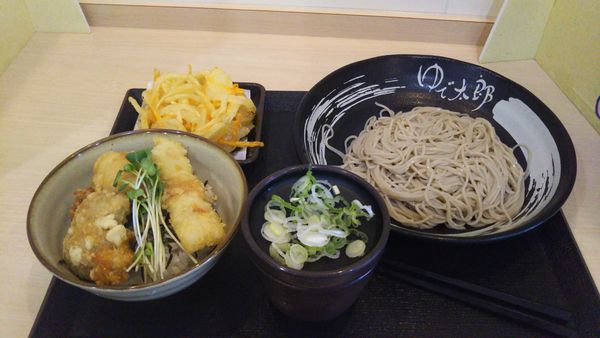 「ミニとりから丼セット、かきあげ(クーポン)」@ゆで太郎 荒川沖店の写真