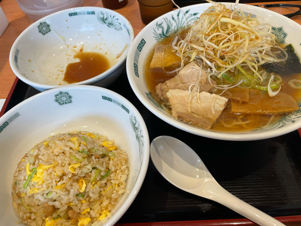 「ネギ中華そば510円、半チャーハン270円」@日高屋 土浦西口店の写真