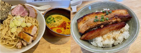 「バターチキンカレーつけそば 1000円＋肉ごはん 200円」@中華そば ひしおの写真