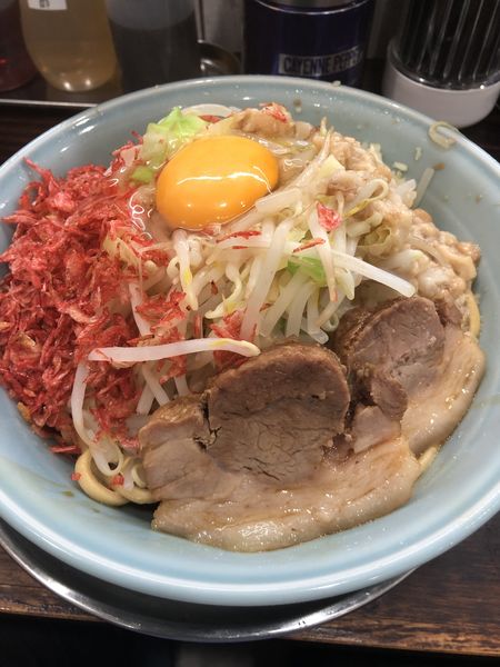 「小まぜ麺　エビトッピング」@麺でる 川崎店の写真