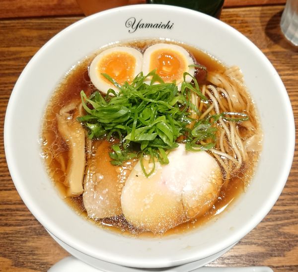 「醤油 味玉＋ネギ＋ハートランド」@麺処 山一の写真