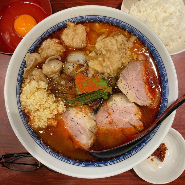 「特製辛スタミナ中華セット」@中華そば たた味の写真