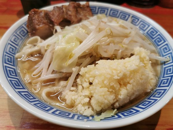 「プチラーメン　ニンニク」@ラーメン二郎 会津若松駅前店の写真