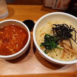 辛つけそば、大盛、あご