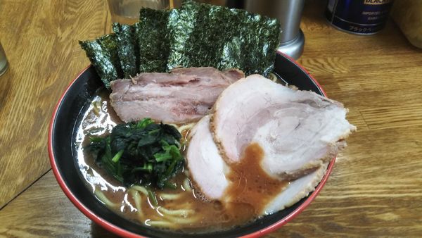 「ラーメン大➕海苔➕限定Cバラ肉✖️2」@麺家 紫極の写真