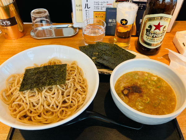 「濃厚つけ麺　麺無料大盛り、海苔トッピング」@麺匠 えい蔵 東伏見店の写真