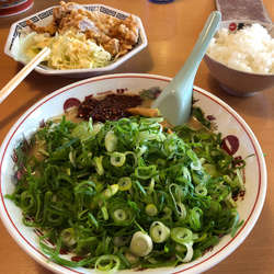 こってりニンニク入りネギトッピング 唐揚げ定食（辛味噌×2）