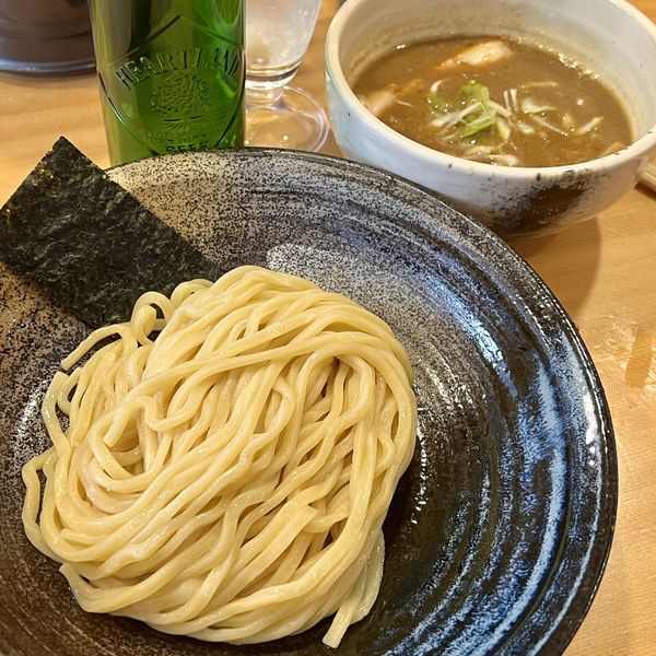 「つけ麺（並盛）＋ハートランド」@つけ麺 大武の写真
