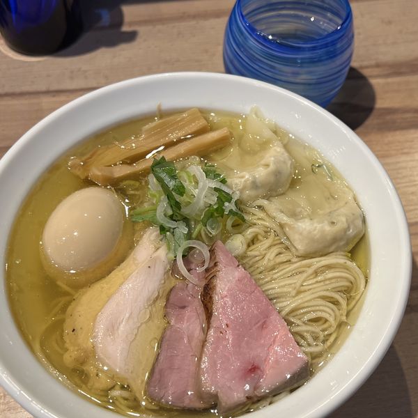 「特製＆日本酒ペアリング（塩＆辛口純米吟醸 豊香）」@麺屋 彩音 ~Sign~の写真