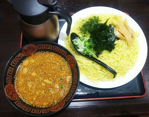 「つけめんしょうゆ大盛（２玉）850円」@だるまや 南二番町店の写真