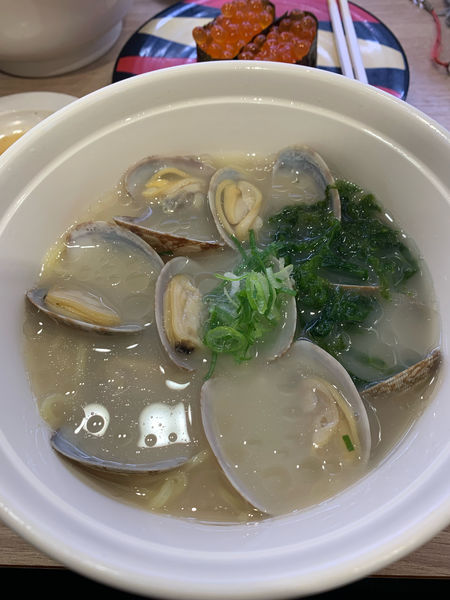 「あさりとあおさの磯塩ラーメン」@かっぱ寿司 福島矢野目店の写真