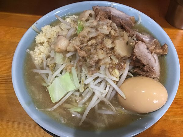「ラーメン並690円、味玉子100円(麺柔ニンニク多めアブラ)」@ラーメン 盛太郎 神保町店の写真