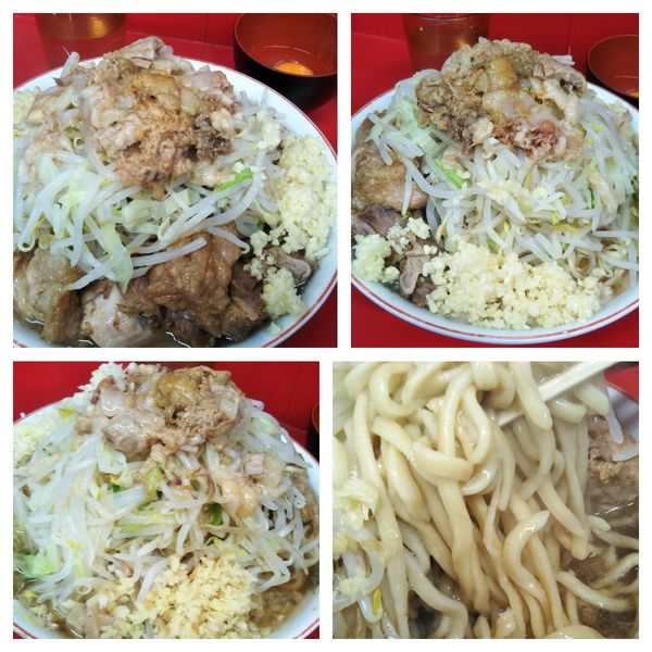 「大豚(全マシ)➕生卵」@ラーメン二郎 大宮公園駅前店の写真