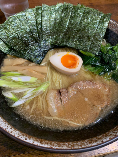 「醤油豚骨ラーメン ノリ」@豚骨ラーメン 力!の写真