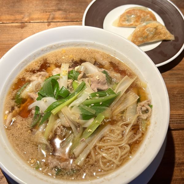 「鴨ネギらーめん＋ランチ餃子」@ナチュラルセンス いのせの写真