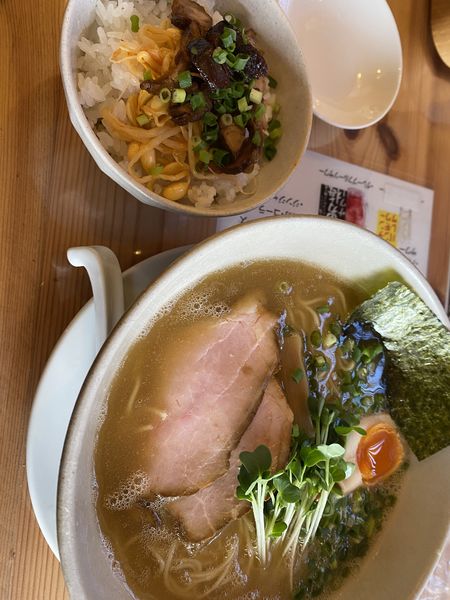 「鶏白湯鳥そばBセット」@麺屋 佳佳の写真