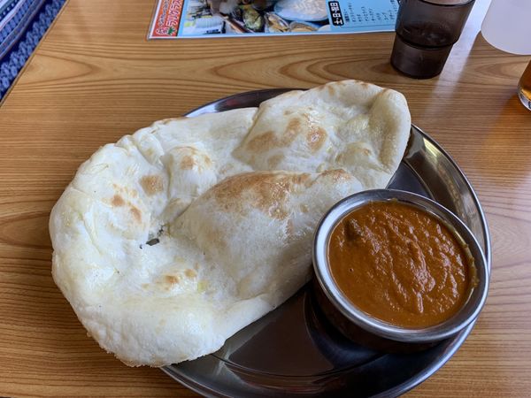 「ランチＢ（マトン・ナン・中辛）700円」@ラリグラスの写真