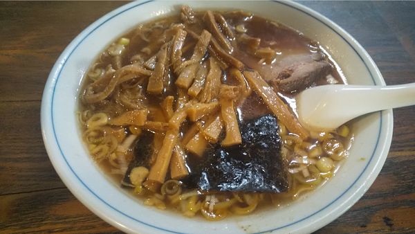 「キリンラガー・小瓶+竹の子ラーメン(¥500+800)」@丸長 荻窪本店の写真