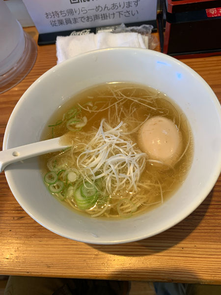 「かけそばとハンバーグ丼　　歌丸」@らーめん芝浜の写真