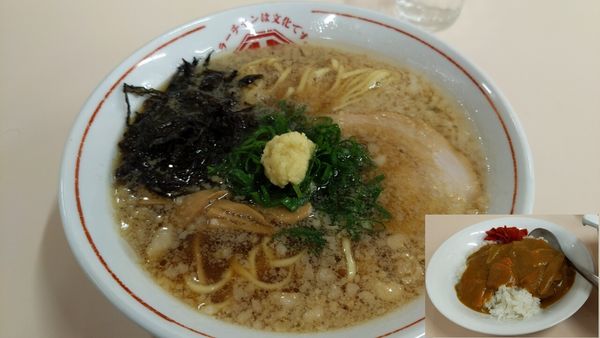 「背油生姜+半カレー」@ラーチャン専門 我武者羅 蒲田店の写真