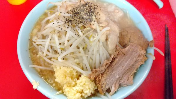 「ラーメン　野菜マシ、ニンニク、アブラ」@ラーメン二郎 新宿歌舞伎町店の写真