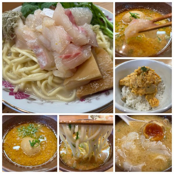 「【四季限定】味玉釜揚げつけ麺 鯛味噌しゃぶしゃぶ 1100円」@らーめん いつ樹 本店の写真