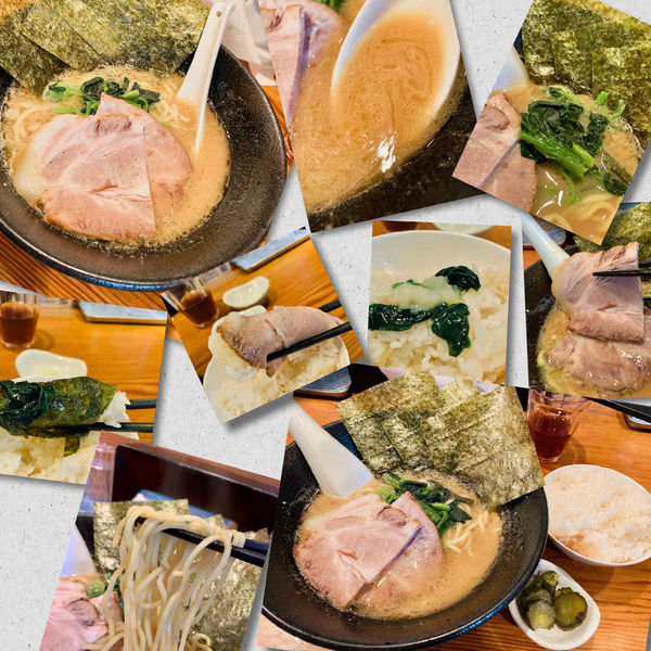 「家系ラーメン920円＋ランチライス」@らぁ麺屋 つなぎの写真