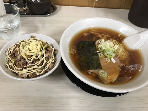 「昔ながらの中華そば＋豚めし」@寺カフェ 中華そば水加美の写真