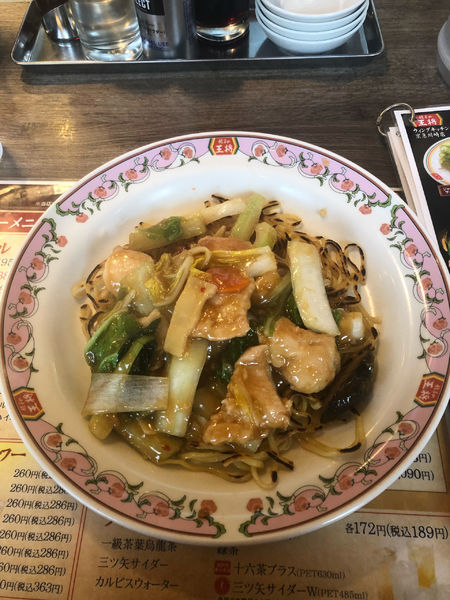 「鶏のうま煮あんかけ焼きそば　810円」@餃子の王将 ウィング川崎店の写真