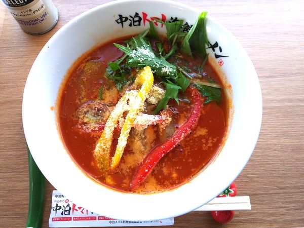 「中泊トマト海鮮ラーメン　880円」@ピュアレストランの写真