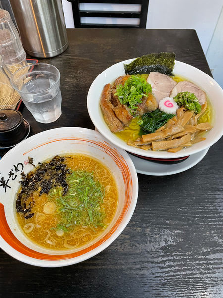 「味噌つけそば熱盛り大盛り＋牛バラ角煮」@中華そば 半ざわの写真
