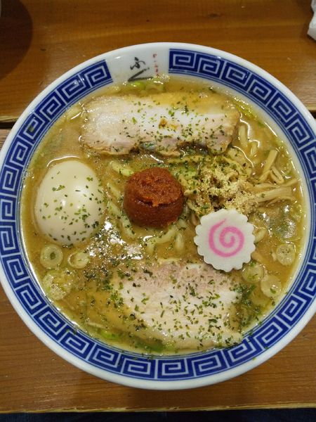 「味玉からみそラーメン(3辛)」@からみそラーメンふくろう 関店の写真